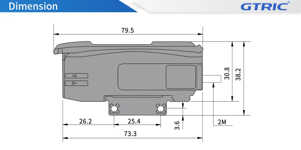 50MM Window Detection Fiber Optic Sensor 50MM-Dimensions-2