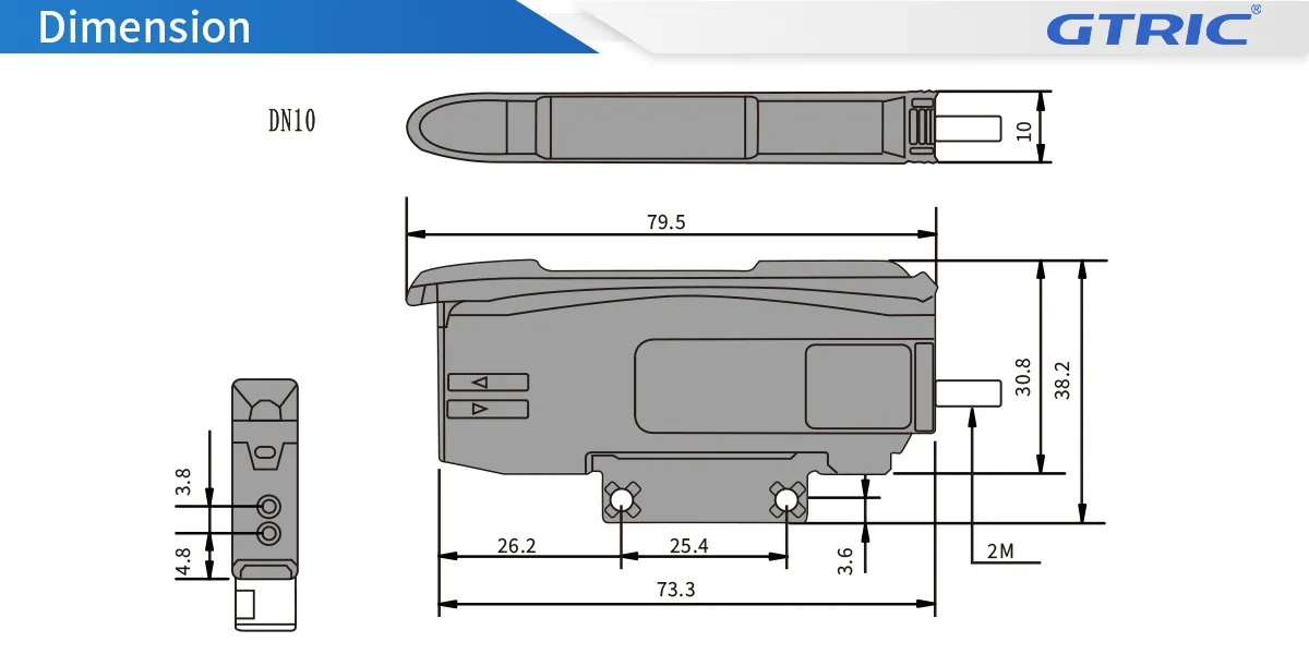Digital Display Fiber Optical Amplifier Sensor-Dimensions