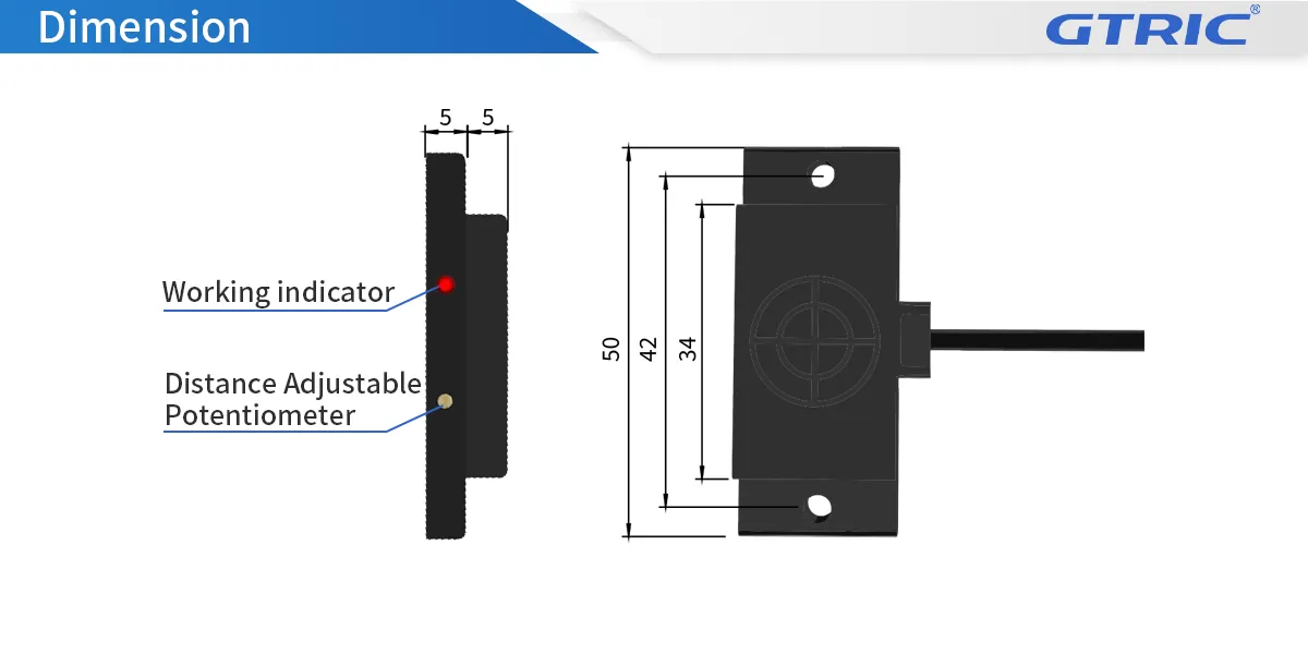 E2K Series Flat Capacitive Proximity SensorE2K-Dimensions