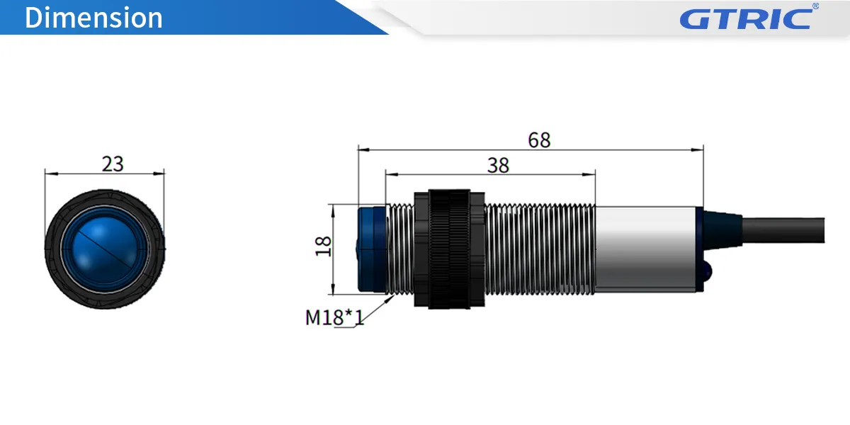 E3F Diffuse Reflection Photoelectric SensorE3F-Dimensions