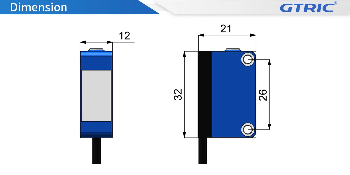 Large-Spot BGS Photoelectric SensorBGS-Dimensions