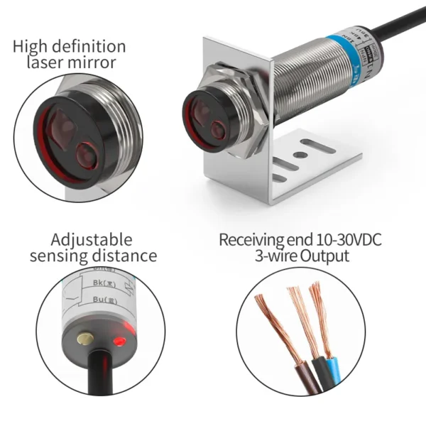 M18 Diffuse Reflection Laser Photoelectric SensorM18-2