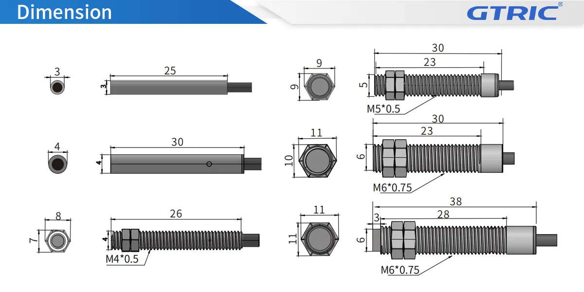 M5 Inductive Proximity SensorM5-Dimensions