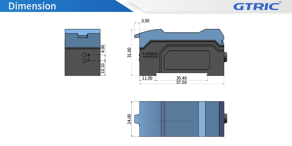 Multi-outputColor Fiber Optical Amplifier Sensor-Dimensions